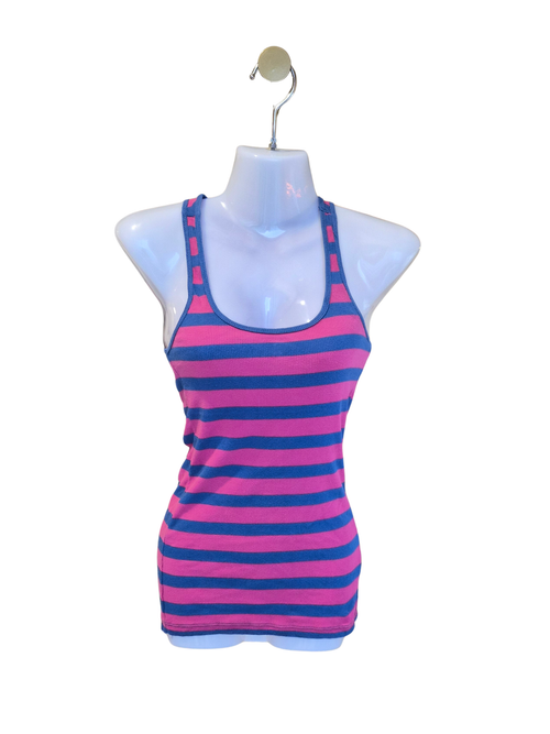 Rue21 Pink & Blue Striped Racerback Tank Top – Size S