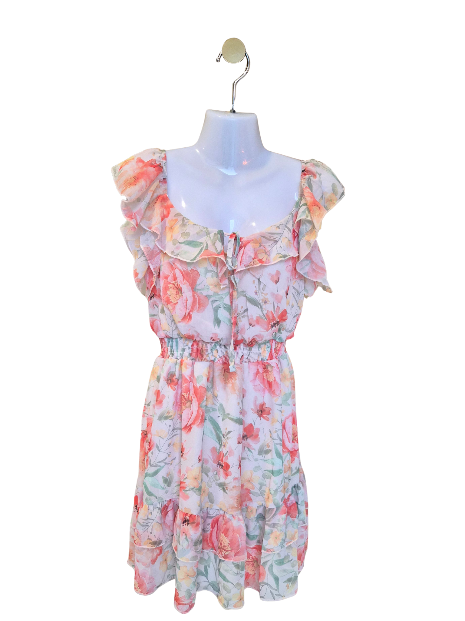 H&M Floral Ruffle Mini Dress (Brand New)