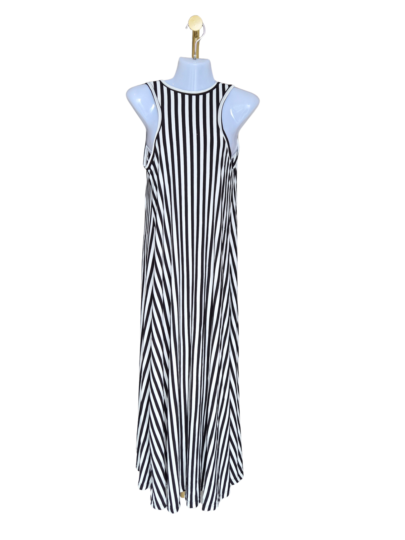 Black & White Striped Maxi Dress