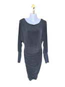 Charcoal Ruched Long Sleeve Bodycon Dress Size M