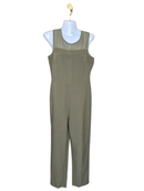 ZALORA Olive Green Mesh Panel Jumpsuit