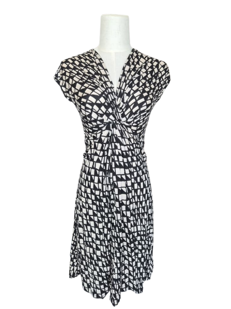 DKNY Geometric Print Wrap Dress (Petite XS)
