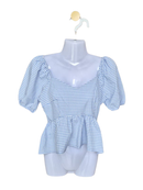 SHEIN Blue Gingham Peplum Top – Size XS