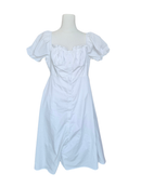 White Puff Sleeve Midi Dress