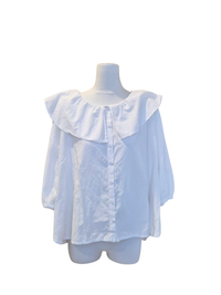 White Ruffle Collar Blouse