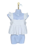 Loma Whale Ruffle Peplum Top