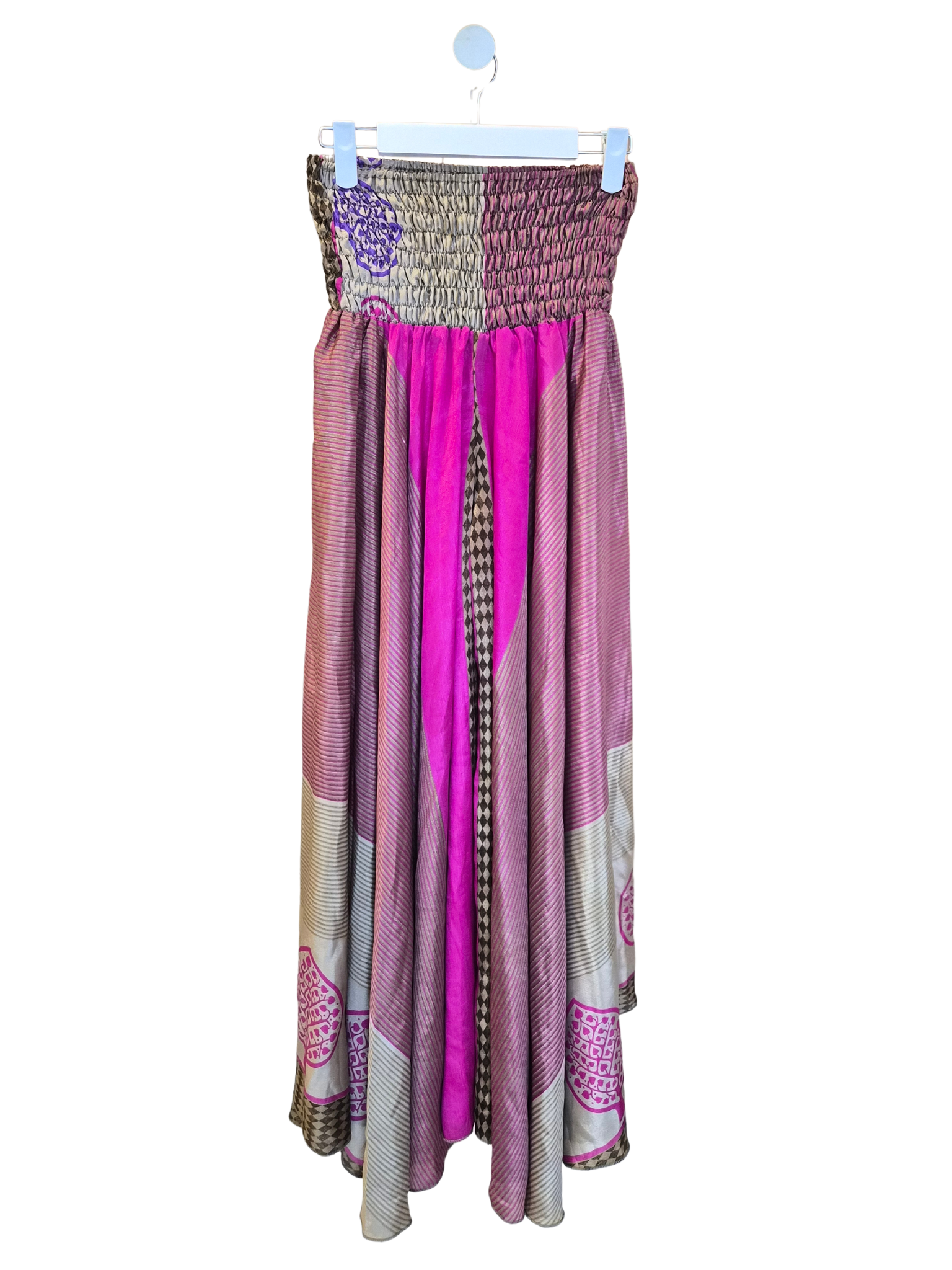 Handmade 100% Silk Convertible Maxi Skirt / Strapless Dress