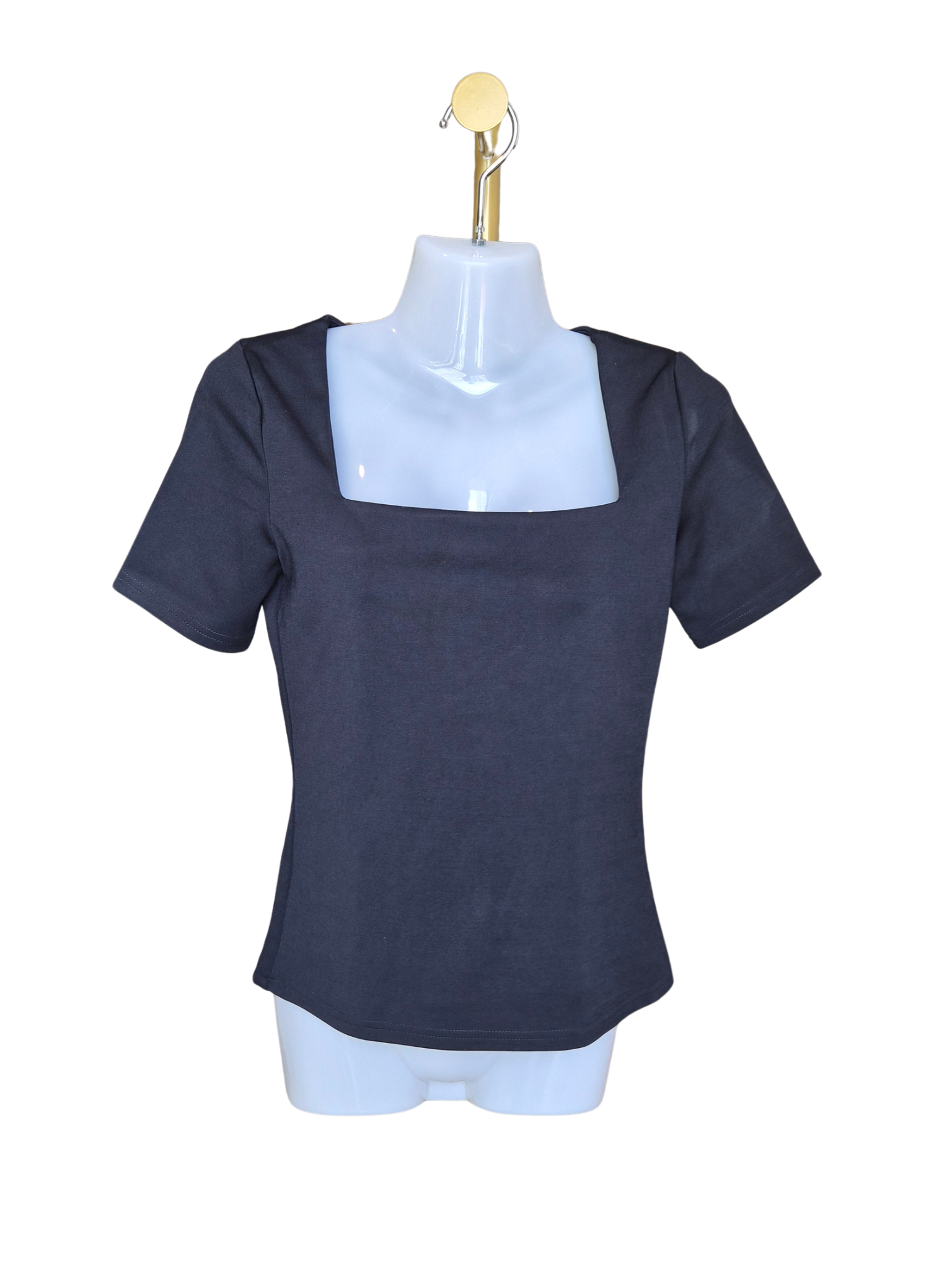 ZALORA Work Navy Square Neck Top – Size XS