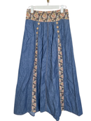 Boho Chambray Maxi Skirt