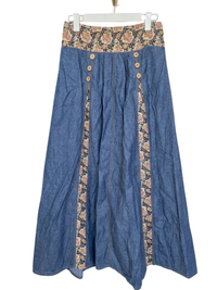 Boho Chambray Maxi Skirt