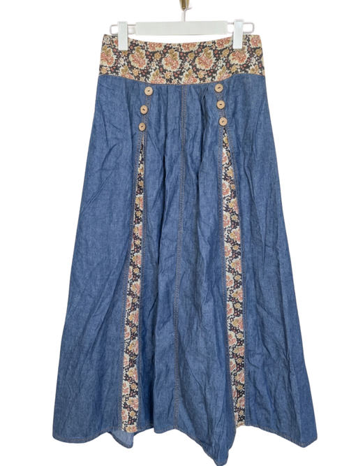 Boho Chambray Maxi Skirt