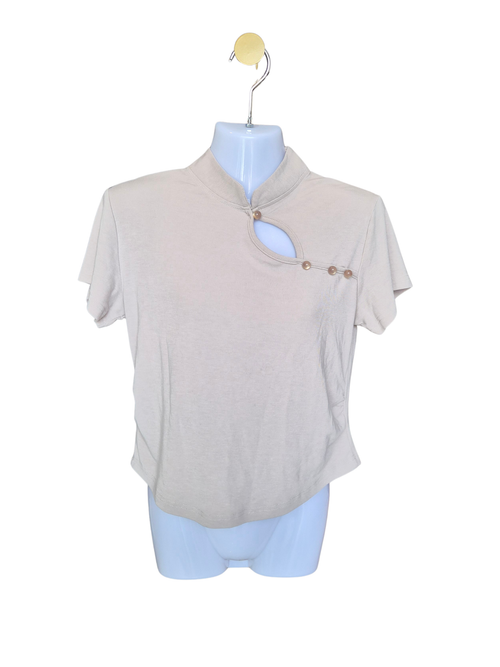 Mandarin Collar Pearl Detail Top – Size XS (Fits AU 4 / XS)