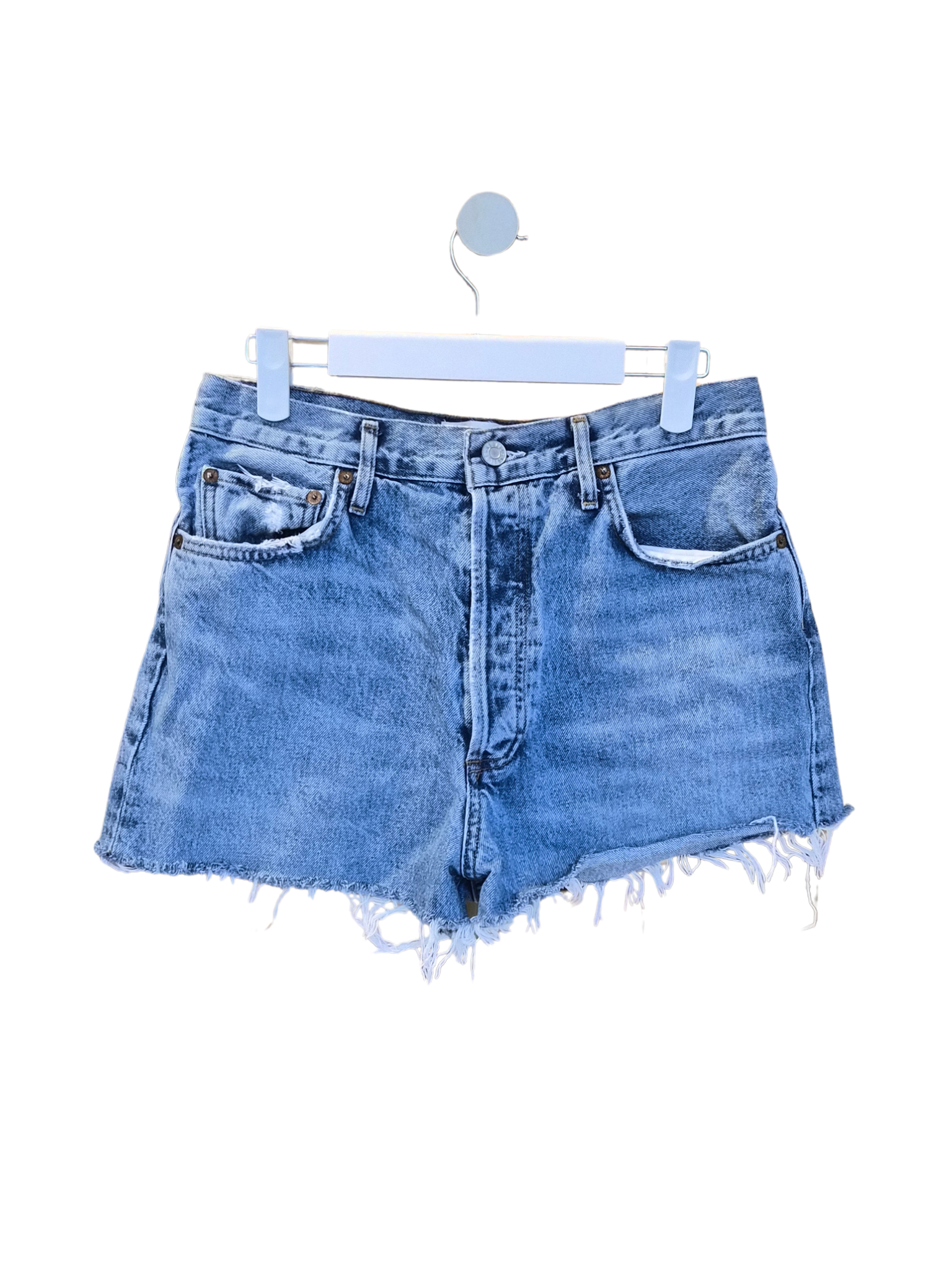 AGOLDE Distressed Denim Shorts