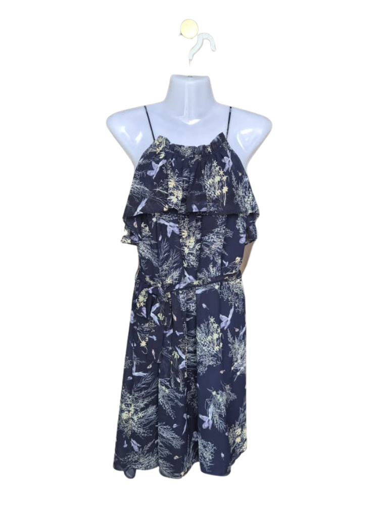 Navy Floral Ruffle Cami Dress – Size S