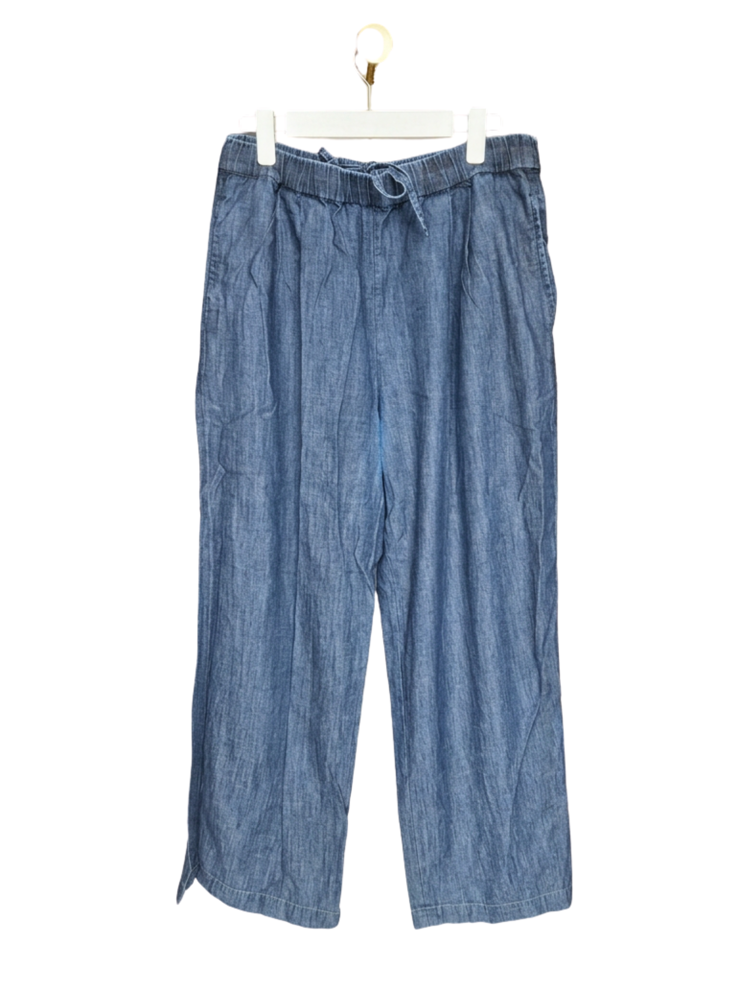 Title  MUJI Chambray Wide-Leg Drawstring Pants | Size L