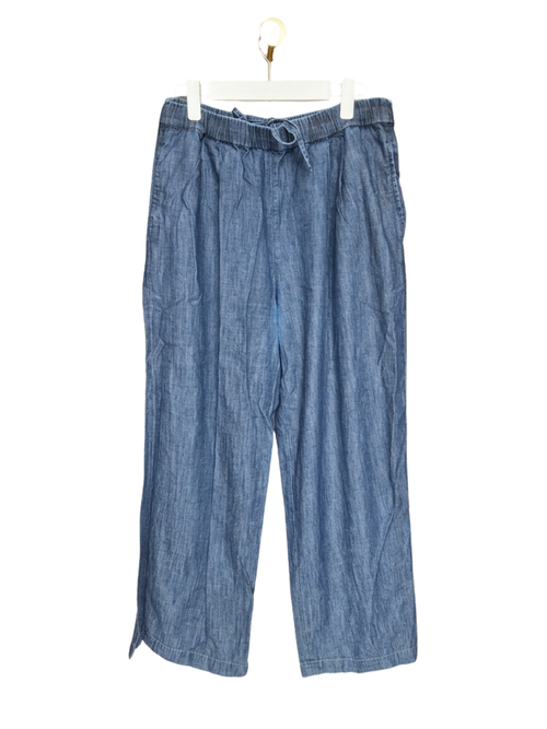 Title  MUJI Chambray Wide-Leg Drawstring Pants | Size L