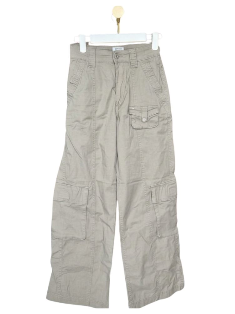 Cotton On Khaki Wide-Leg Cargo Pants – Size AU 4 (XS) (Brand New)