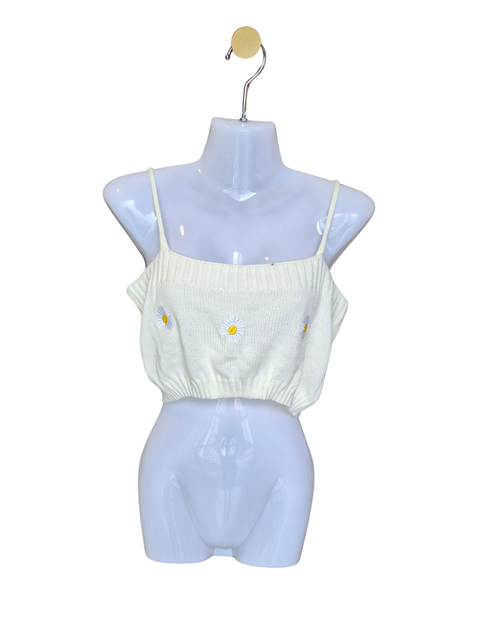 SHEIN Daisy Knit Crop Cami – Size M