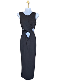 Black Cut-Out Midi Dress