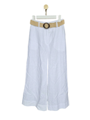 MANGO White Linen-Blend Wide Leg Trousers – Size XS (Brand New)