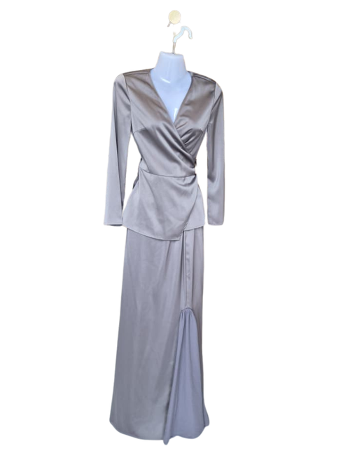 Zoo Basics by My Apparel Zoo Satin Wrap Maxi Dress – Size XS