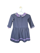 Handmade Grey Dress with Batik Collar (2–3 Years)