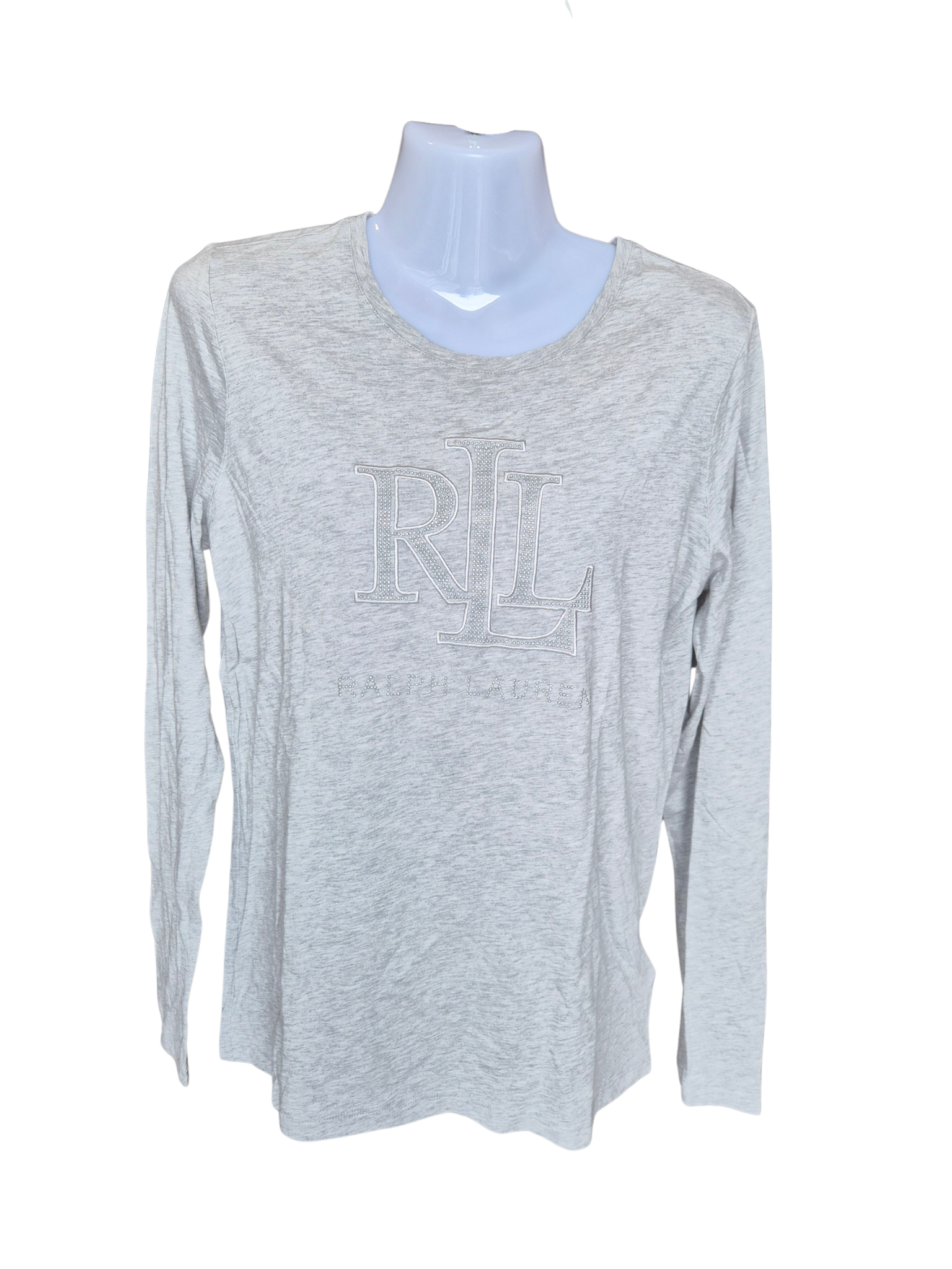 Lauren Ralph Lauren Embellished Logo Long Sleeve Tee – Size L
