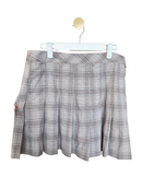 Grey Plaid Pleated Mini Skirt – Size XL (EU 44 / US 12)