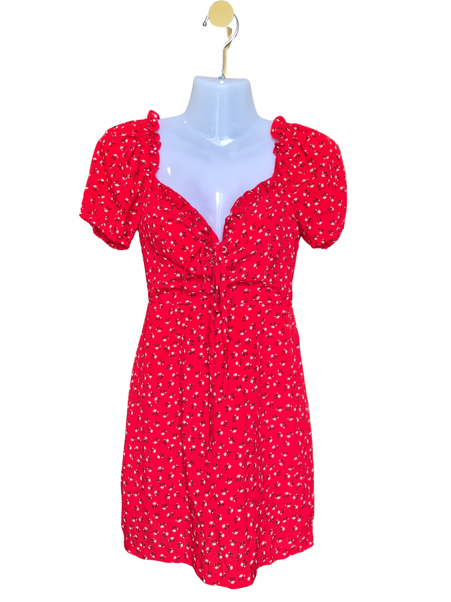 Hollister Red Floral Mini Dress – Size 6