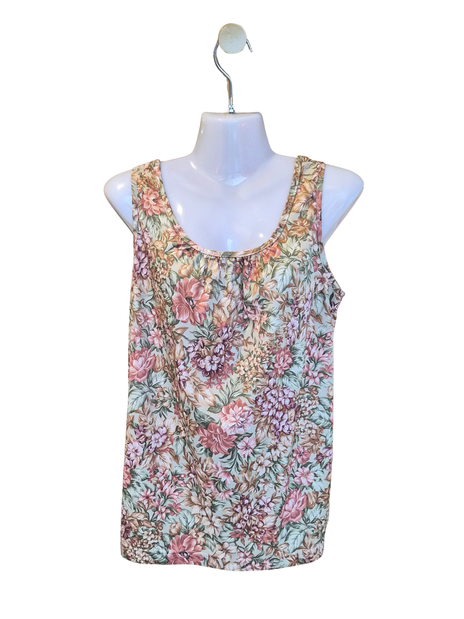 Vintage Floral Sleeveless Tank Top
