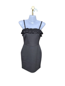 Miss Selfridge Black Frill Trim Mini Dress – Size XS (UK 6 / EU 34 / US 2)