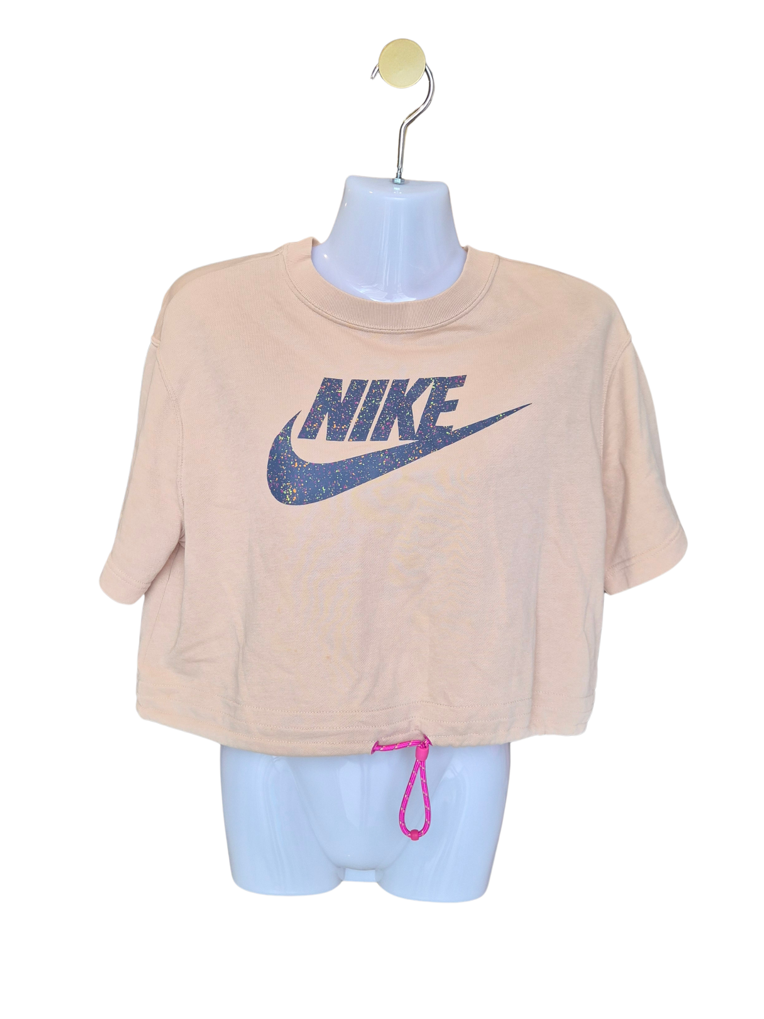 Nike Cropped Logo T-Shirt – Peach | Size M