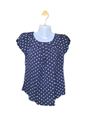 SHEIN Navy Polka Dot Blouse – Size XS