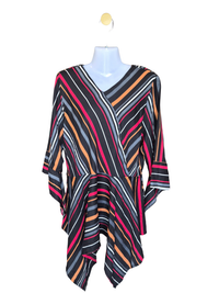 Multicolour Striped Asymmetrical Blouse