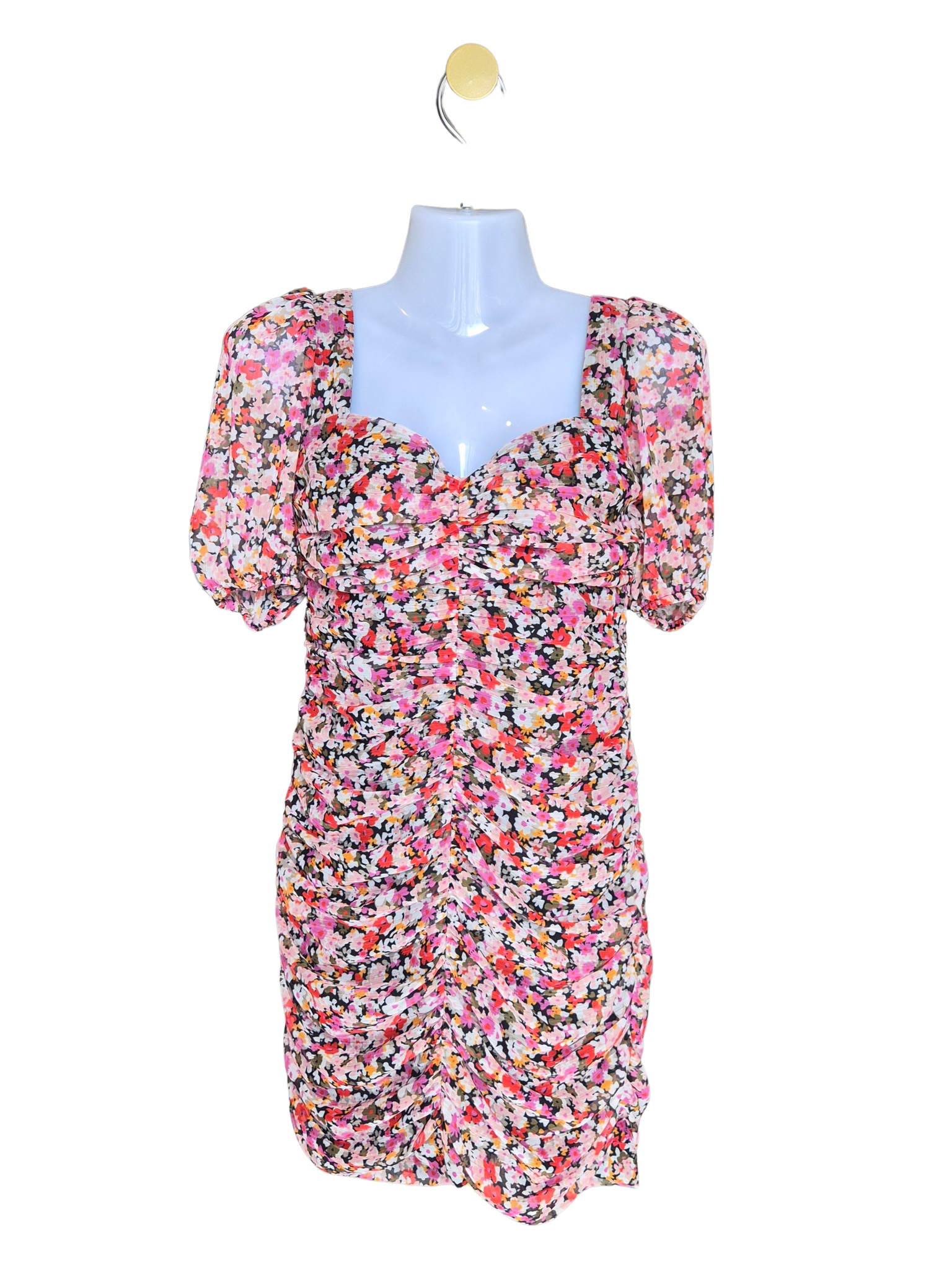 Forever New Petite Floral Ruched Mini Dress – Size S (Petite)
