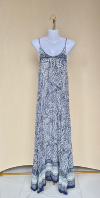 TOBI Blue & White Paisley Maxi Dress – Size S