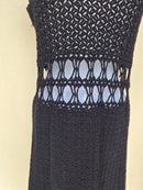 Black Crochet Cover-Up Dress (Anbem) Size M