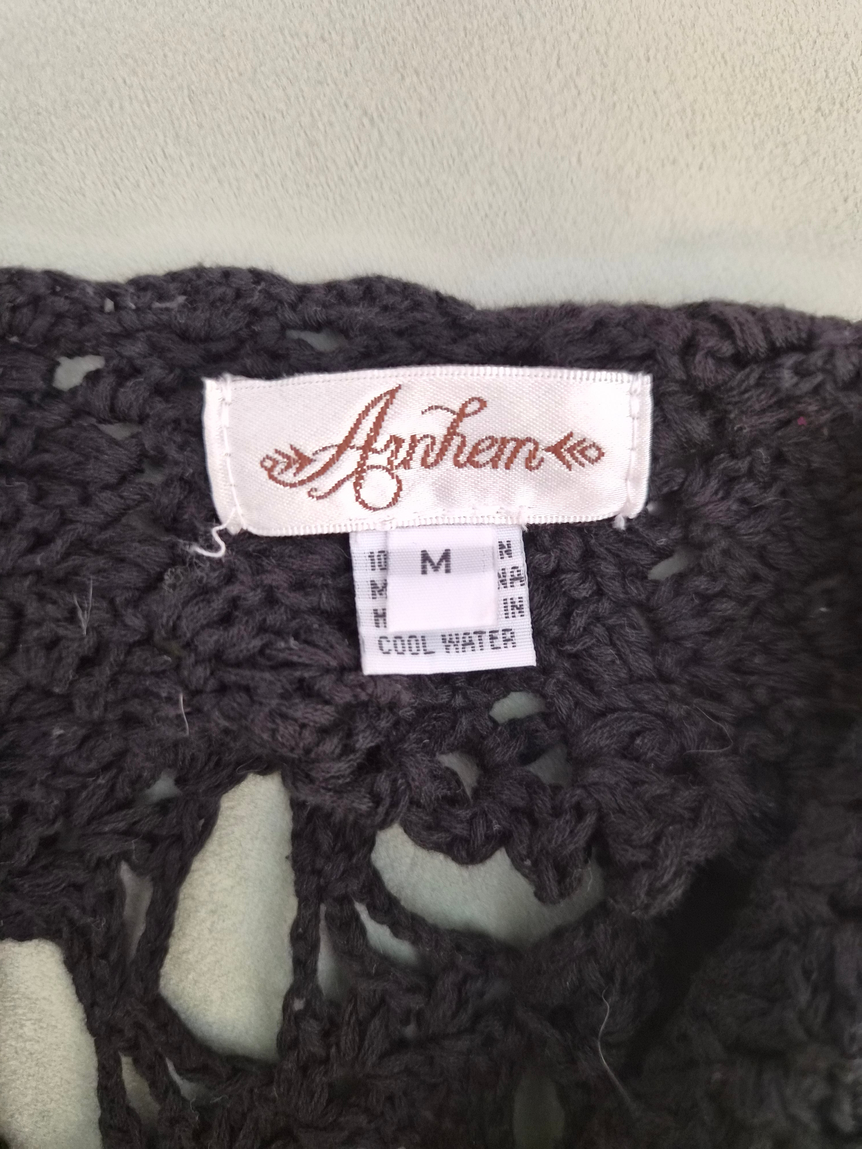 Black Crochet Cover-Up Dress (Anbem) Size M