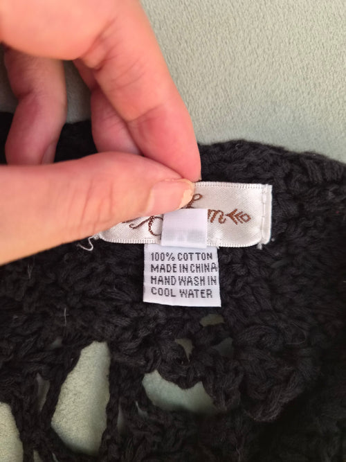 Black Crochet Cover-Up Dress (Anbem) Size M