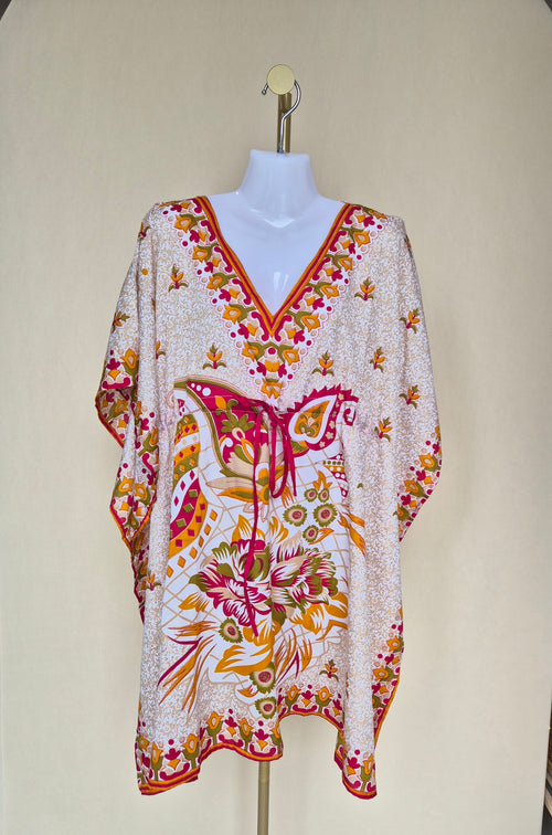 Bohemian Floral Kaftan Tunic (M)