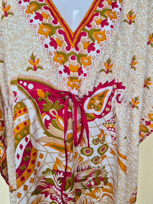 Bohemian Floral Kaftan Tunic (M)