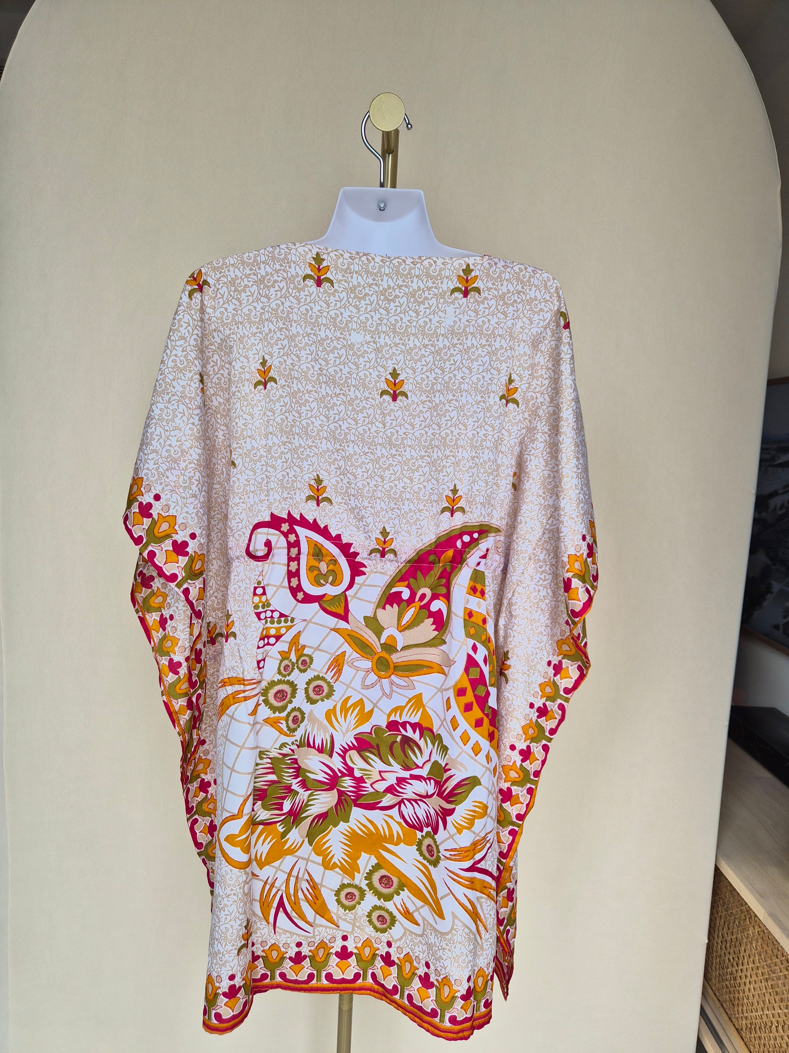 Bohemian Floral Kaftan Tunic (M)