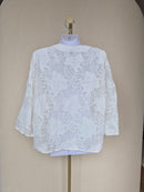 DAZY White Textured Tie-Front Cover-Up – Size L