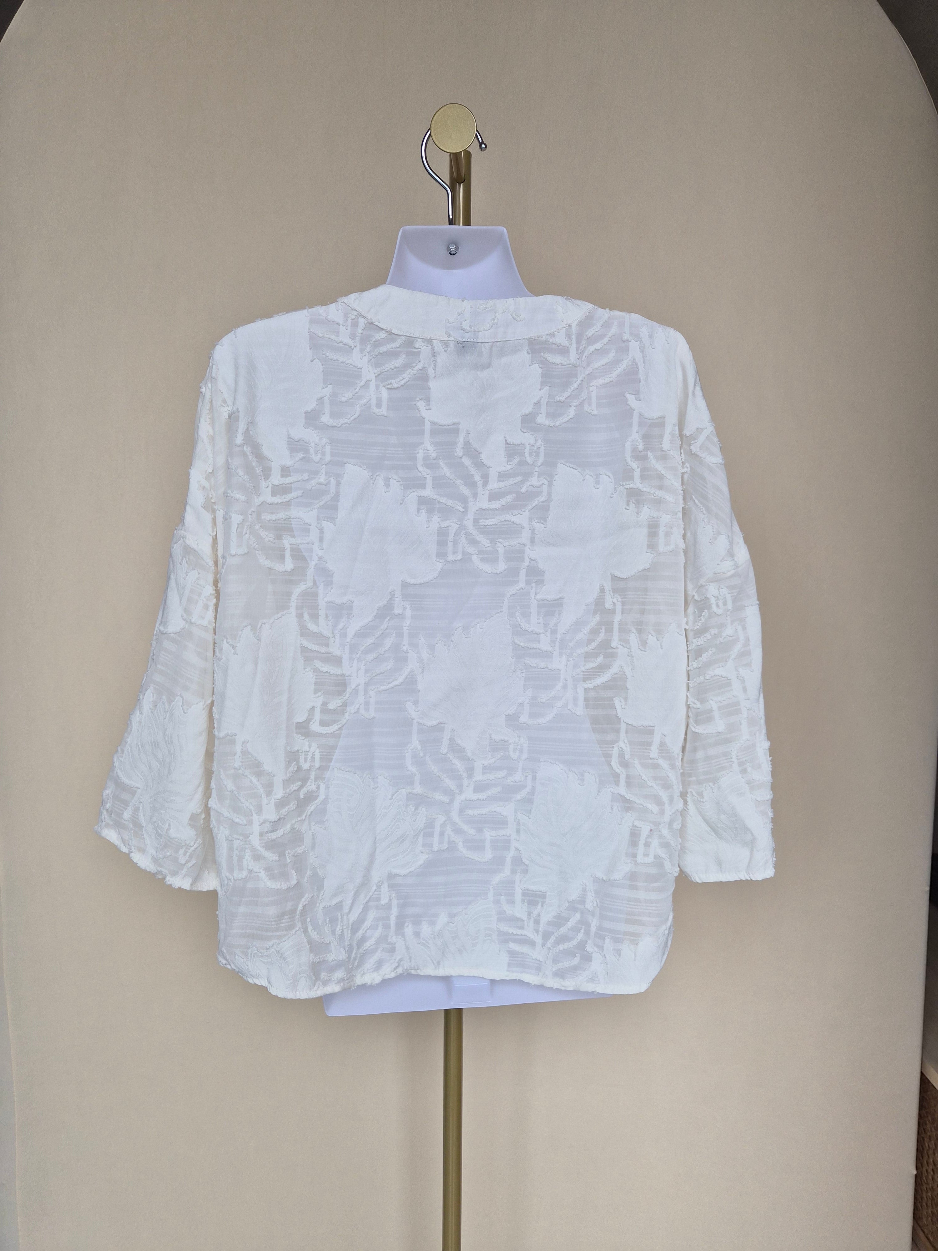DAZY White Textured Tie-Front Cover-Up – Size L