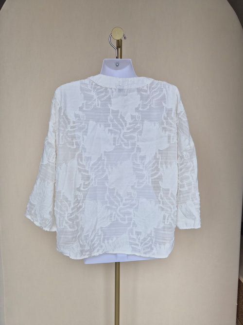 DAZY White Textured Tie-Front Cover-Up – Size L
