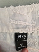 DAZY White Textured Tie-Front Cover-Up – Size L
