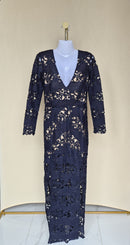 Winona Navy Lace Midi Dress – Size 8