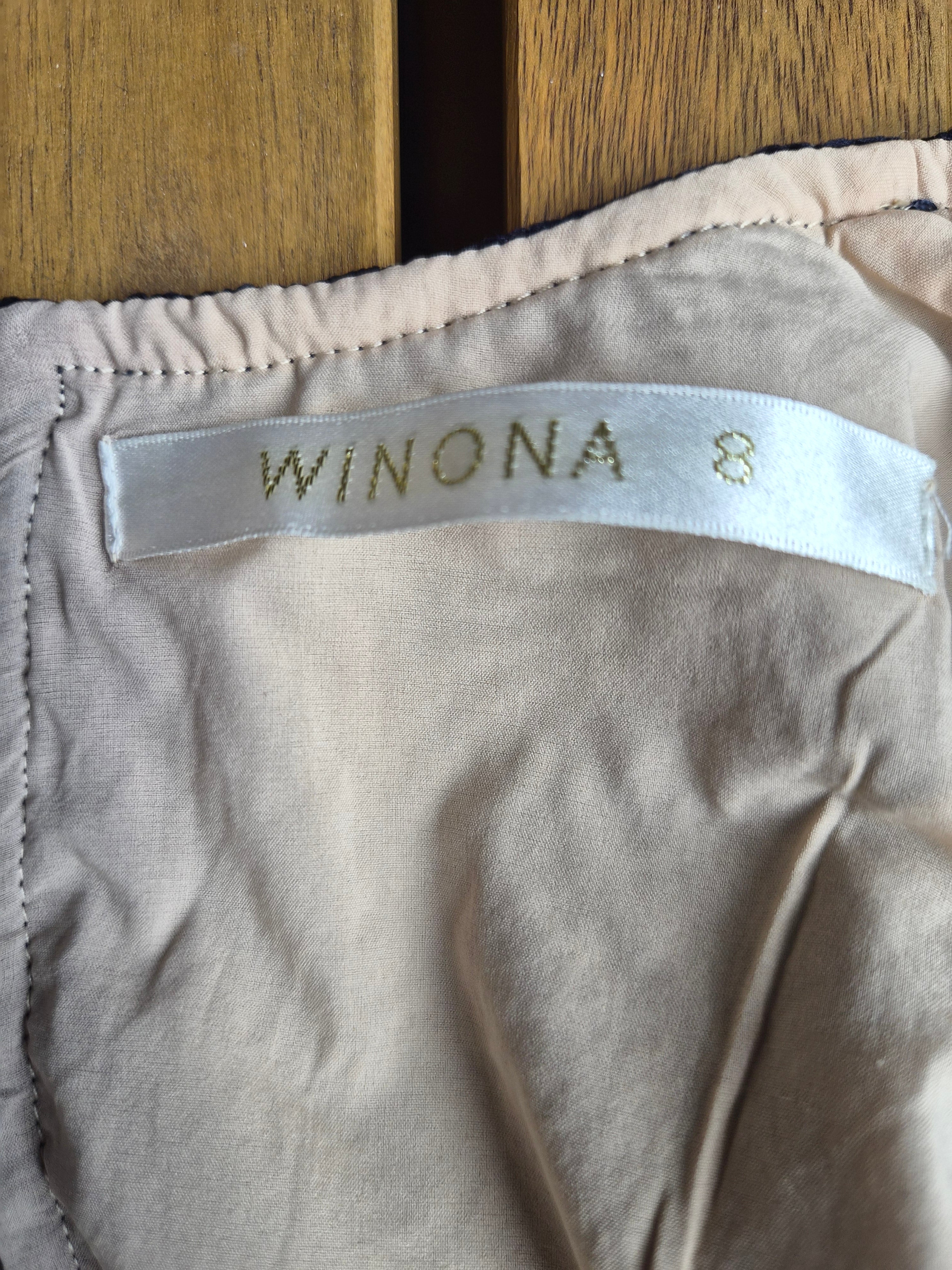 Winona Navy Lace Midi Dress – Size 8