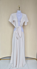 SHEIN Cream Cut-Out Maxi Dress – Size S