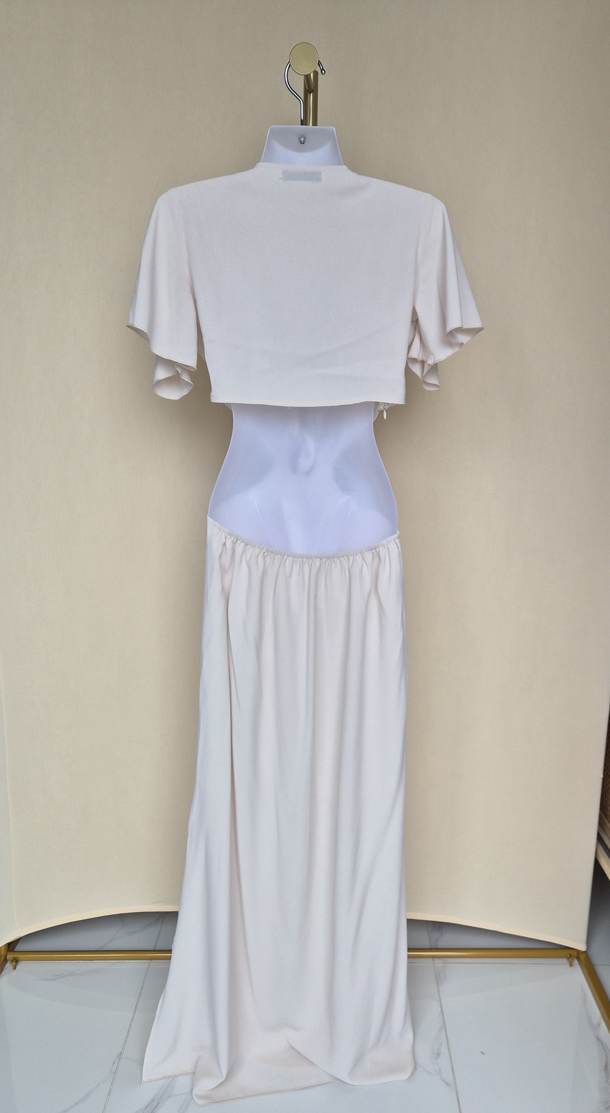 SHEIN Cream Cut-Out Maxi Dress – Size S